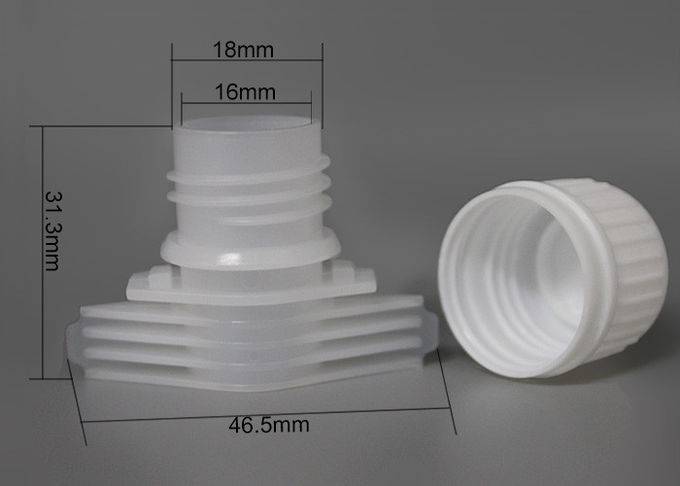 Casquillos plásticos del canalón del moldeo a presión PE en la talla 16mm para el bolso del licor
