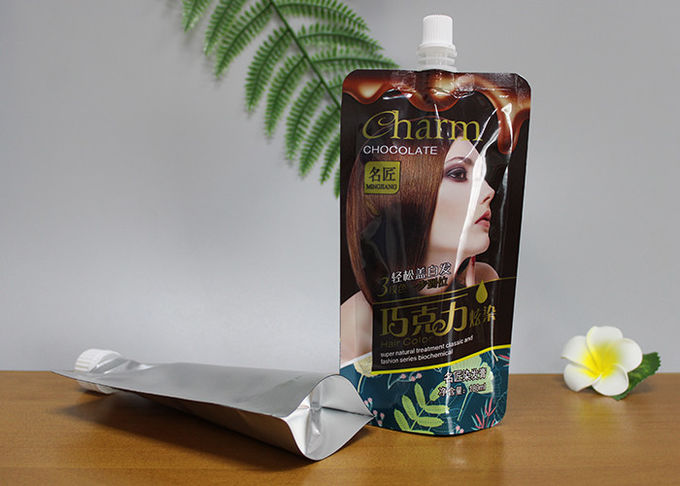Bolsos laminados manija de encargo del embalaje de Doypack con el canalón para el jugo líquido