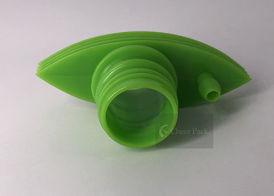 Torsión plástica de dos canalones del casquillo para el embalaje plástico del bolso del oxígeno, color verde