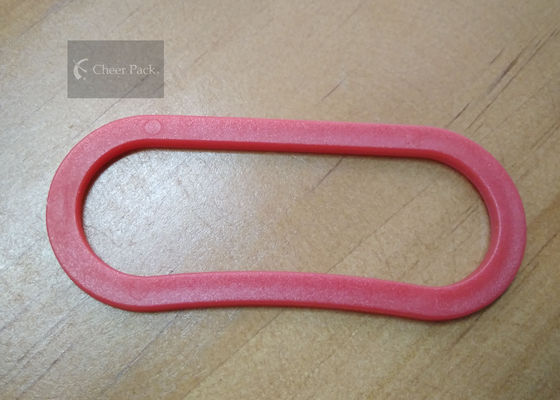Tenedor de la manija de la bolsa del color rojo PE de las manijas de la bolsa de plástico del estilo del sellado caliente