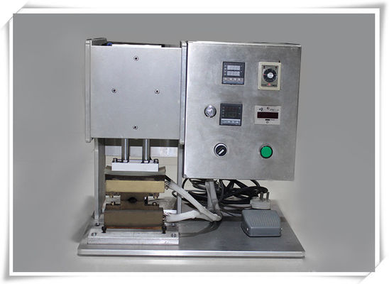 Máquina de sellado térmico semiautomática pequeña para bolsas de pie y cápsulas de cápsulas