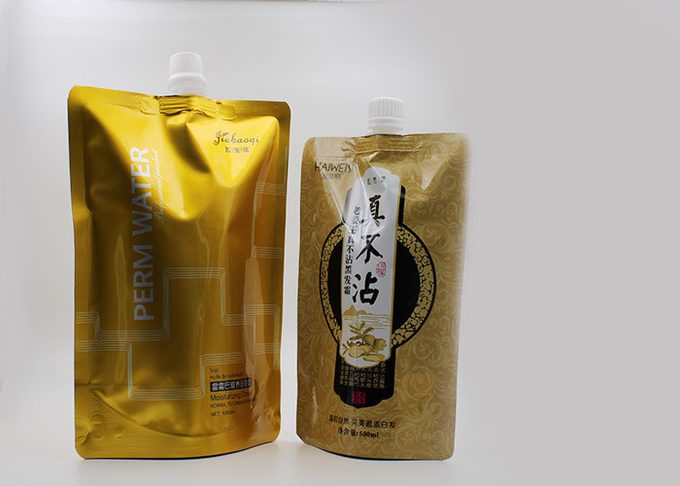 el tapón de tuerca impreso líquido del bolso del champú 0.5kg/se levanta la bolsa con el canalón