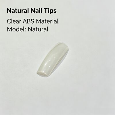 Calidad  Natural ABS Almond Shape Full Cover False Nails Clear Finger Nail Tips for Nail Art Salon Use and Bulk Supply Fábrica