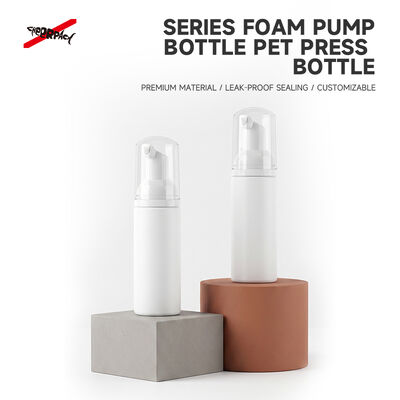 Calidad  60ml Empty White PET Foam Pump Bottle Refillable Facial Foam Dispenser Custom Cosmetic Foaming Soap Packaging Container Fábrica
