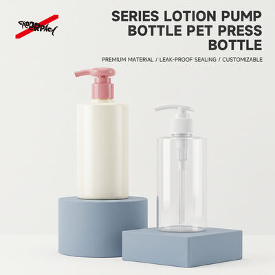 Calidad  250ml 300ml 500ml PET Lotion Pump Bottle | Cosmetic Shampoo Packaging Supplier | Multi-size cylinder PET bottle, 24 thread neck, leak-proof. Custom color & logo for shampoo, body wash, skincare liquid Fábrica