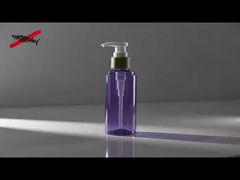 Botella de bomba de PET púrpura transparente