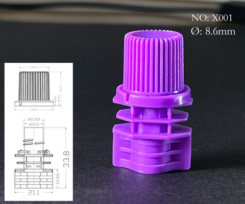 8.6mm Diámetro interno tapa de boca de plástico hecha de material PE para la bolsa de boca