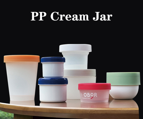 Material PP PCR 50ml 100ml 200ml latas de boca ancha para cosméticos helados, mousse y helados