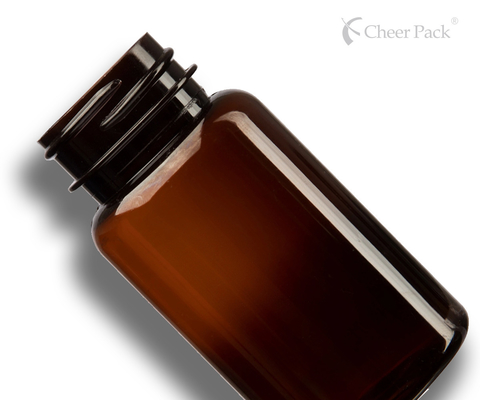6.75 oz 200 ml de ámbar verde oscuro Poliéster producto sanitario embalaje de plástico tapa de botella 38mm 38-400