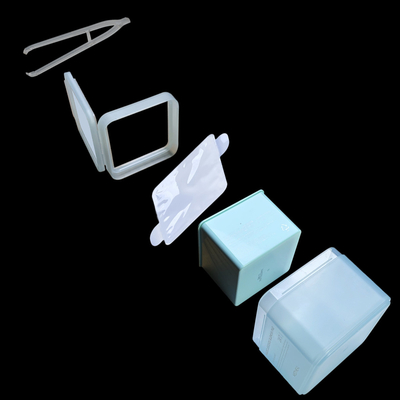 Materiales de PP y PCR Cuadrado con tapa y clip, hojas de tonificante de ácido salicílico, caja de PP