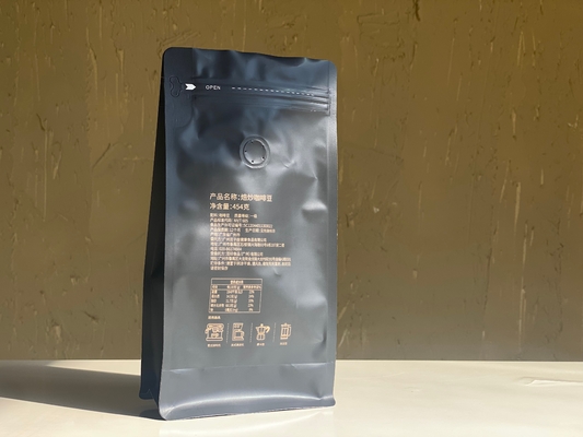 Bolsa de café con cierre de cerradura de 250g 500g con válvula de plástico embalaje de aluminio bolsa de papel.