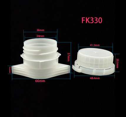33mm Caps de boca de plástico para usar en el embalaje de bolsas de pie para empacar alimentos y cosméticos