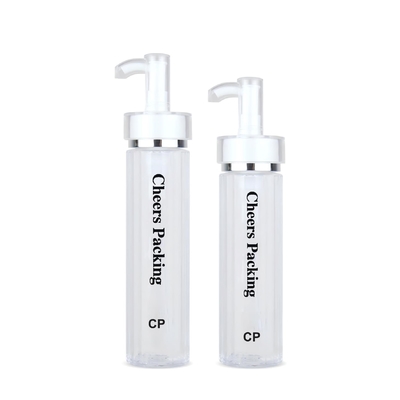 Botellas cosméticas de PET de 140ml para loción, aceite esencial con bomba Botellas cosméticas de PET al por mayor