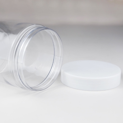 Cuidado de la piel de venta al por mayor exfoliante para el cuerpo vacío PET Jar Contenedor transparente Botellas redondas de plástico para el cuerpo con tapas
