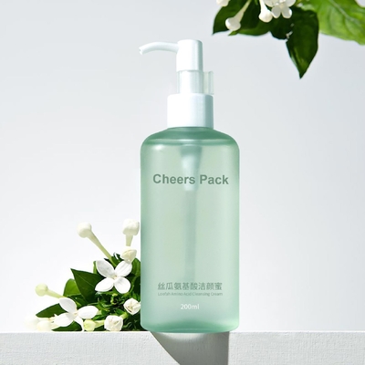 Verde de lujo 50ml 100ml 450ml Botellas redondas de plástico loción cosmética de material PP Prensa bomba Presión botellas para el cuidado de la piel champú