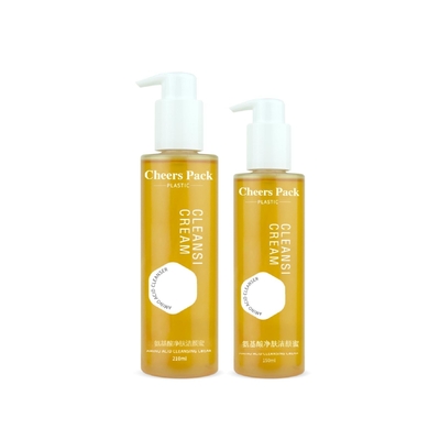 Embalaje de aceite esencial para el cuerpo Botella de 150 ml 210 ml de champú de plástico claro personalizado Loción para el cabello Botella de bomba de aceite