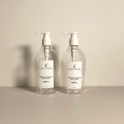 Botellas de lujo de plástico PET de 300 ml para bombas Blanco transparente Negro para champú acondicionador loción limpiador facial Embalaje