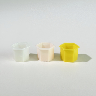1.3 ml Hexagon PP Copa de plástico con tapa de papel de aluminio para cosméticos