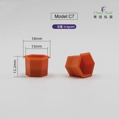 1.3 ml Hexagon PP Copa de plástico con tapa de papel de aluminio para cosméticos