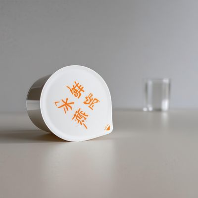 Vaso de plástico PP/PS de 65 ml con tapa de aluminio para envasado de alimentos