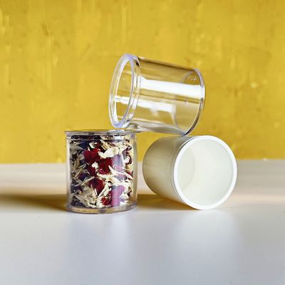 Vaso de plástico PP/PS de 65 ml con tapa de aluminio para envasado de alimentos