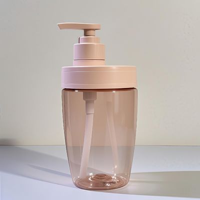 Botella cosmética de plástico PET de 400 ml y 500 ml con bomba de presión para aceite esencial, champú y loción