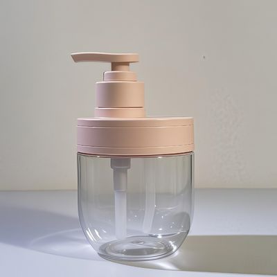 Botella cosmética de plástico PET de 400 ml y 500 ml con bomba de presión para aceite esencial, champú y loción