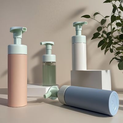 Botella cosmética de plástico de 100 ml, 120 ml y 160 ml, botella de PET para champú, loción, gel de baño con bomba de presión y color personalizado