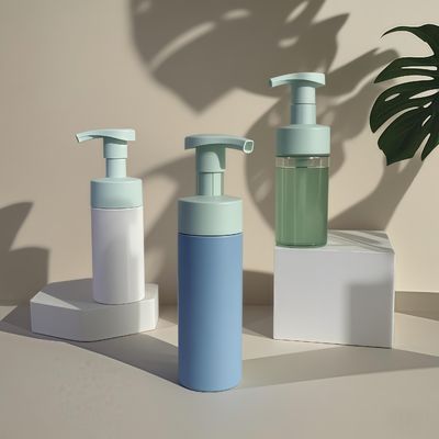 Botella cosmética de plástico de 100 ml, 120 ml y 160 ml, botella de PET para champú, loción, gel de baño con bomba de presión y color personalizado