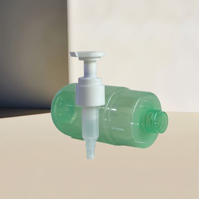 Botella dispensadora con bomba de PET verde transparente de 300 ml de capacidad para loción cosmética con logotipo personalizado