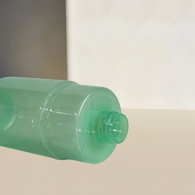 Botella dispensadora con bomba de PET verde transparente de 300 ml de capacidad para loción cosmética con logotipo personalizado