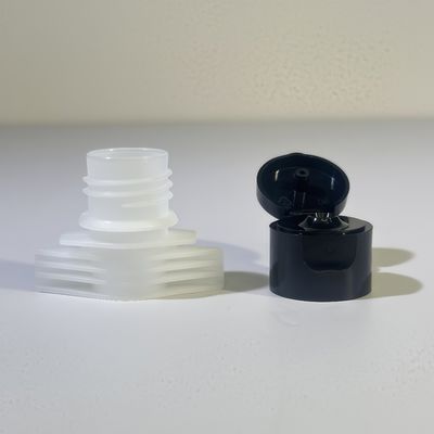 Tapa de rosca abatible portátil y duradera de 3 mm con boquilla de 16 mm para envasado flexible de desinfectante y cosméticos