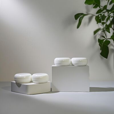 20ml 40ml Botes de crema cosmética redondos y planos de plástico para productos de crema y loción