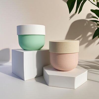 Bote de plástico PP de grado alimenticio con tapa de rosca y etiqueta impresa con UV para cremas cosméticas para rostro y cuerpo de 150-500 ml (Cheer Pack)