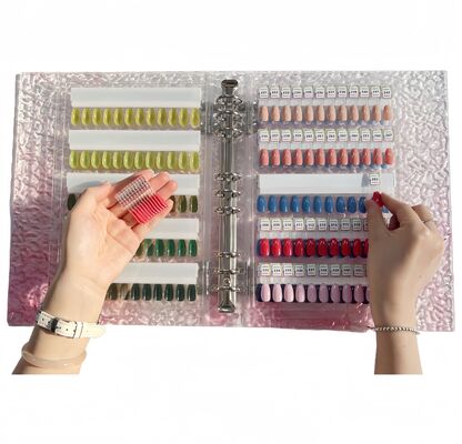 Tablero de exhibición magnético acrílico desmontable para arte de uñas con libro de colores degradados de 120/180/240 colores, herramienta de plástico para puntas de gel para uñas