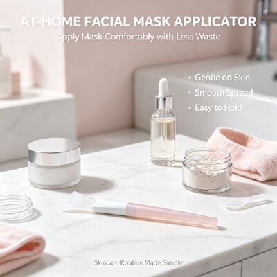 Cepillo aplicador de mascarilla Facial de silicona suave, mango de silicona, crema para el cuidado de la piel, espátula cosmética reutilizable, aplicación de mezcla de mascarillas faciales