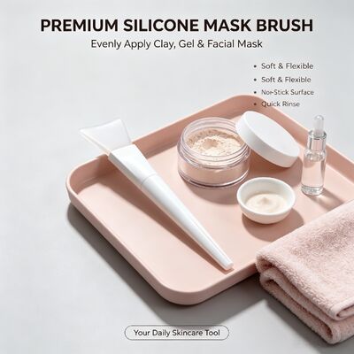 Cepillo aplicador de mascarilla Facial de silicona suave, mango de silicona, crema para el cuidado de la piel, espátula cosmética reutilizable, aplicación de mezcla de mascarillas faciales