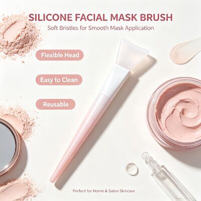 Cepillo aplicador de mascarilla Facial de silicona suave, mango de silicona, crema para el cuidado de la piel, espátula cosmética reutilizable, aplicación de mezcla de mascarillas faciales