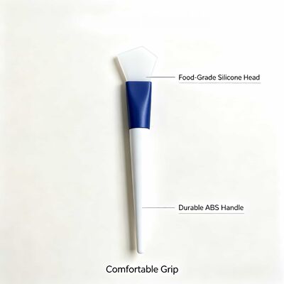Cepillo de máscara facial de silicona, aplicador de máscara de barro de arcilla blanda con cabeza de silicona y mango ABS para aplicaciones de cuidado de la piel