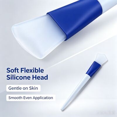 Cepillo de máscara facial de silicona, aplicador de máscara de barro de arcilla blanda con cabeza de silicona y mango ABS para aplicaciones de cuidado de la piel