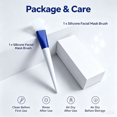 Cepillo de máscara facial de silicona, aplicador de máscara de barro de arcilla blanda con cabeza de silicona y mango ABS para aplicaciones de cuidado de la piel