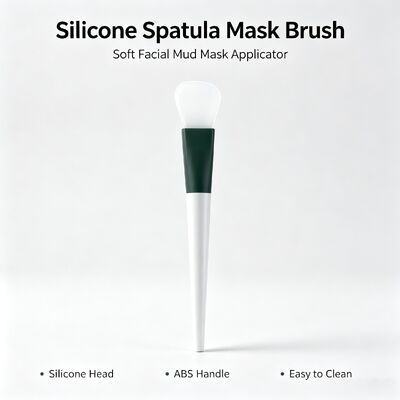 Cepillo de máscara de espátula de silicona, aplicador de máscara de barro facial suave con cabeza de silicona y mango ABS para aplicaciones de cuidado de la piel