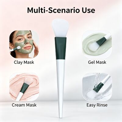 Cepillo de máscara de espátula de silicona, aplicador de máscara de barro facial suave con cabeza de silicona y mango ABS para aplicaciones de cuidado de la piel