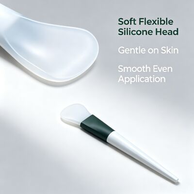 Cepillo de máscara de espátula de silicona, aplicador de máscara de barro facial suave con cabeza de silicona y mango ABS para aplicaciones de cuidado de la piel
