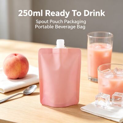 250ml Stand up Spout Pouch Aluminum Plastic Composite Bag Flip Top Cap Flexible Beverage Food Packaging