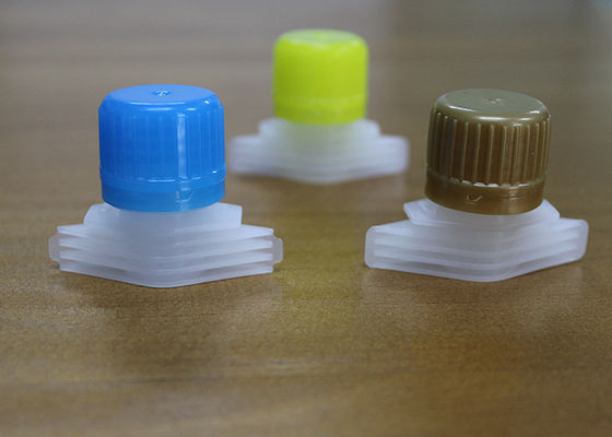 Casquillos plásticos coloridos del canalón con el canalón para el bolso del escudete del lado de los alimentos para niños/la cubierta de la boca
