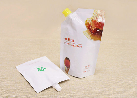 Los bolsos líquidos del canalón de la categoría alimenticia, alta barrera se levantan la bolsa Doypack con el canalón para el empaquetado de la salsa de tomate